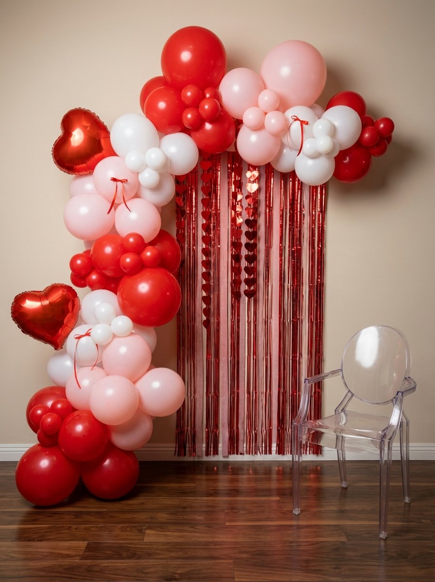 red pink white balloon arch edinburg