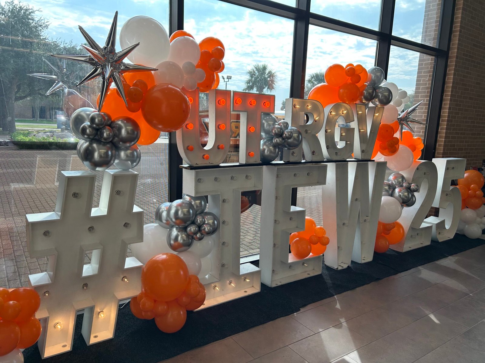 Marquee letters for UTRGV event in Edinburg, TX