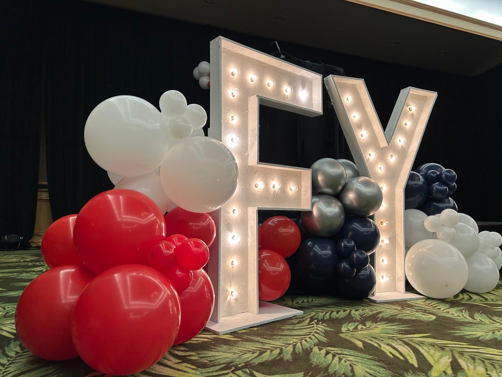 Marquee letters spelling a birthday age in McAllen, TX