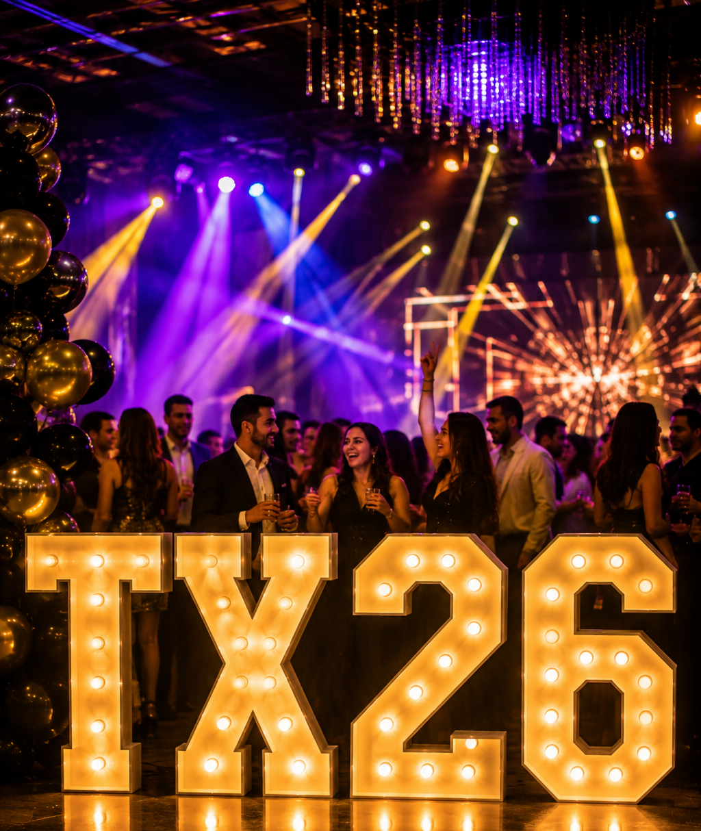 Light up letters for a party in McAllen